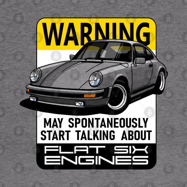 The iconic aircooled flat six german sports car with warning advice by jaagdesign